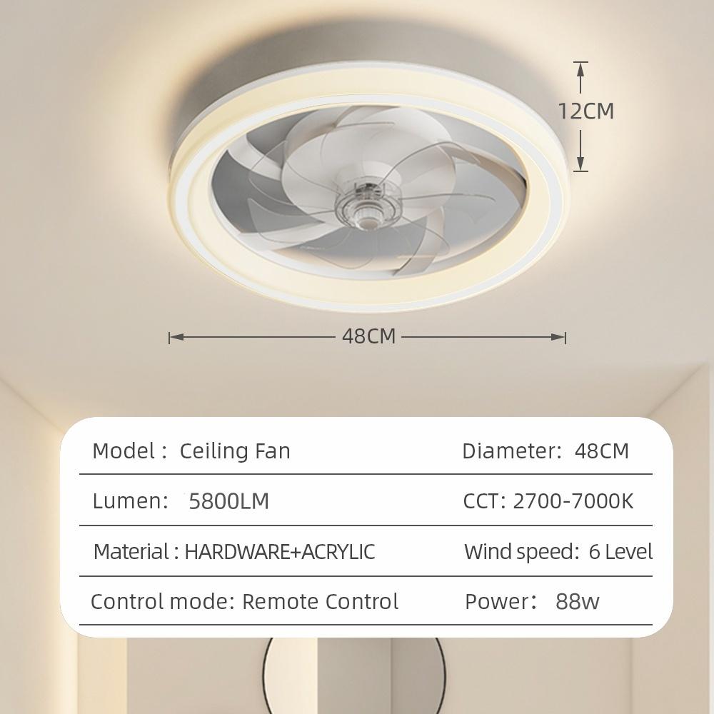IRALAN Smart Ceiling Fans With Lights Remote Control Living Room Lights Bedroom Decor Ventilator Lamp 48cm Silent Chandelier Fan