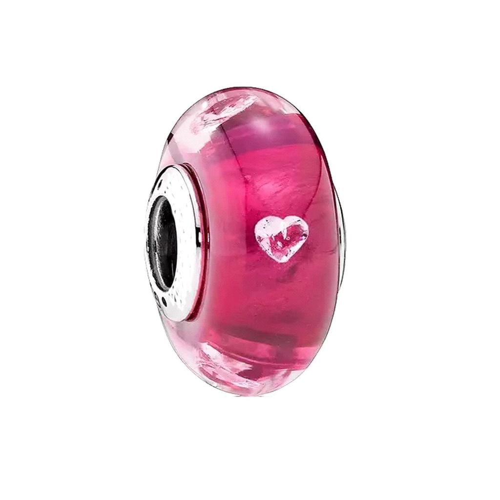 Original Kupfer Einfarbiges Muranoglas Charm Buntes Mattes Katzenaugen Charm Für Halskette Armband DIY Schmuck Für Frauen