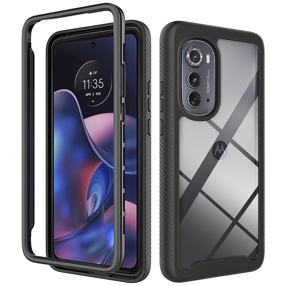 

Shockproof Shell Hybrid TPU/PC Sky Case For Moto Edge 2022 / Motorola Edge 2021 Phone Back Cover Rugged Fundas Capa Two Layer for Moto Edge 2022&No front film чёрный