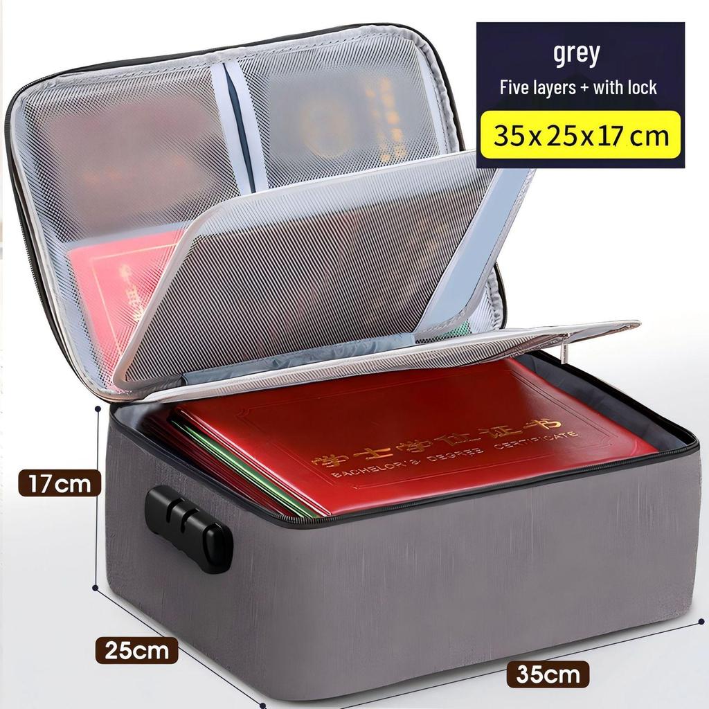Travel Document Organizer with Combination Lock - Convenient and Secure Storage Wallet