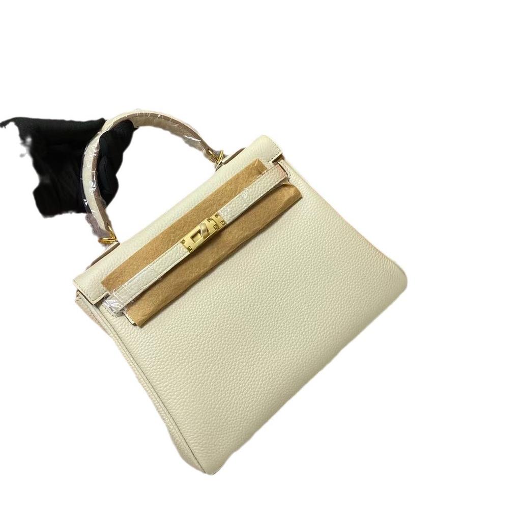 Haute couture leather KL bag 25/28cm lychee Togo top layer cowhide one-shoulder crossbody handbag for women