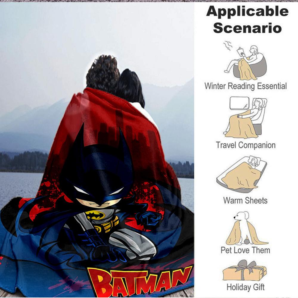 1pc Batman Night City Flannel Throw Blanket - HD Printed Lightweight Soft Warm All-Season Blanket for Sofa, Bed, Travel141