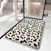 Leopard Print Sponge Bathroom Cashmere Thickening Mat Bath Non-slip Carpets In Wash Basin Bathtub  Floor Rug Shower Room Doormat Memory Foam 3D Pad