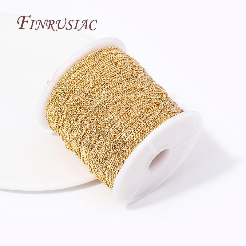 14K Gold Plated Spool Chains For DIY Handmade Jewellery Making Supplies Multi Styles Metal Bulk Chains Wholesale High Quality