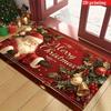 Кристальный бархатный коврик для пола на рождественскую тематику с мультяшным принтом, домашний коврик, противоскользящий, легко моющийся, коврик для входной двери