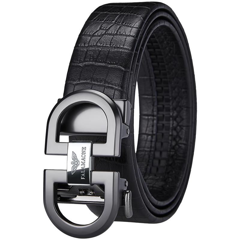 

Мужской ремень FALAMAONE из натуральной кожи с автоматической пряжкой, подарочный набор 120cm