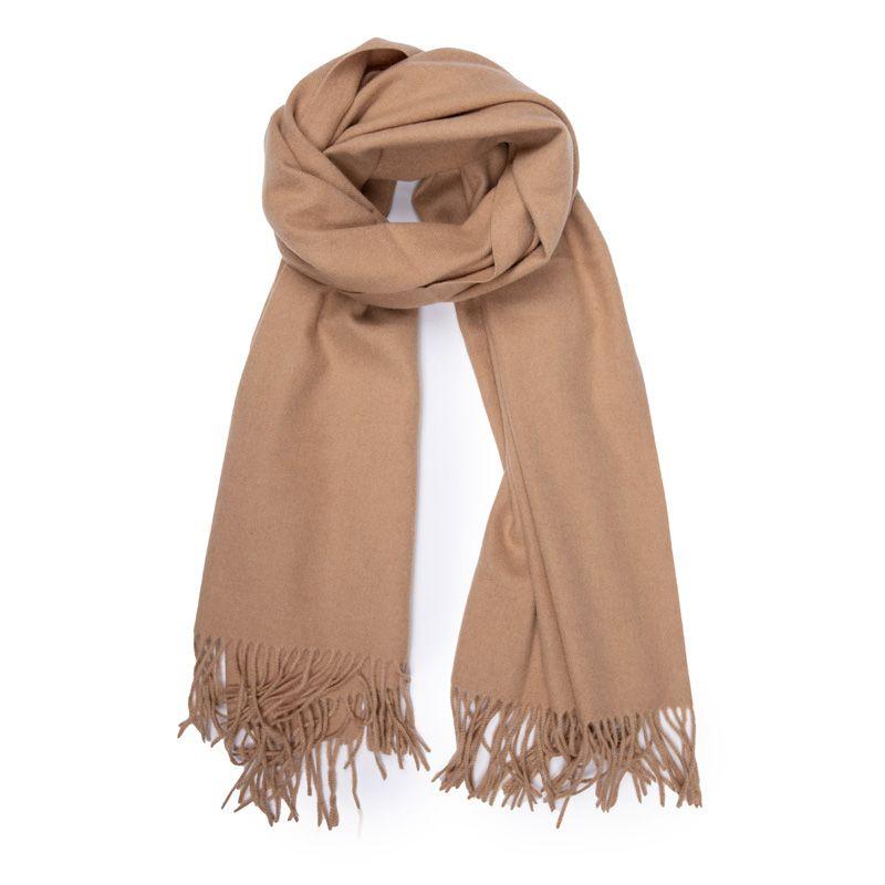 

Палантин с бахромой из кашемира и шерсти 68х180см Женский LA CASA DEL CACHEMIRE 180 коричневый