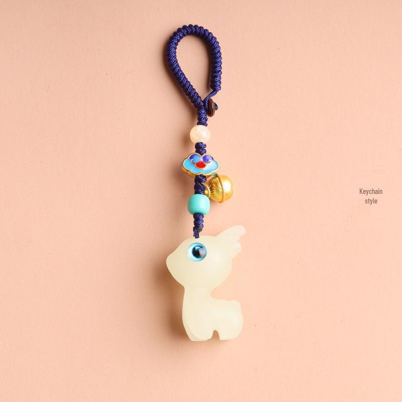 Charming Deer Girl Keychain - Safe Travels Phone Chain & Car Pendant