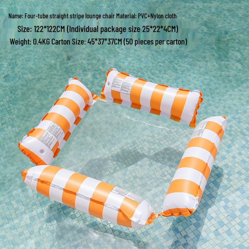 Inflatable Hammock Floating Chair with Backrest - Foldable Summer Pool Party Lounger.