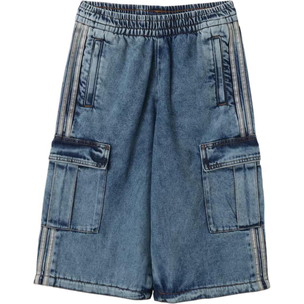 Adidas Originals Casual Loose Striped Mid-Rise Two-In-One Jeans Women jeans KQ6479