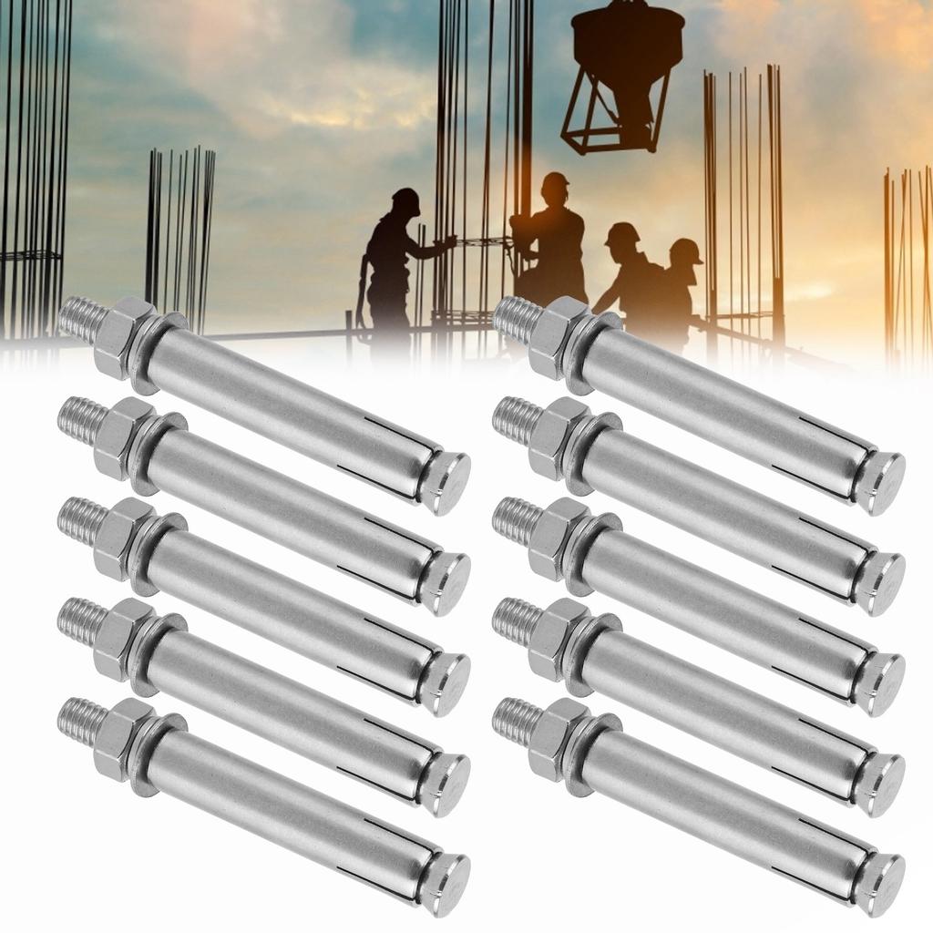 10pcs M8x80 Expansion Screws 304 Stainless Steel Expansion Bolts Hand Tool Accessory