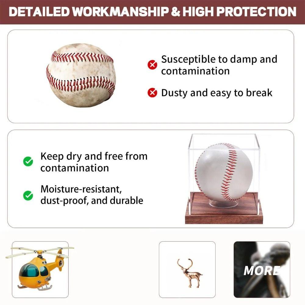 Transparent Baseball Box Quality Acrylic Baseball Holder Baseball Display Case  Golf Tennis Ball
