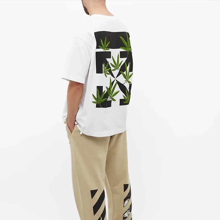 Off-White Weed Arrows Over Skate Tee White/Green Men Tops OMAA120S22JER0020155