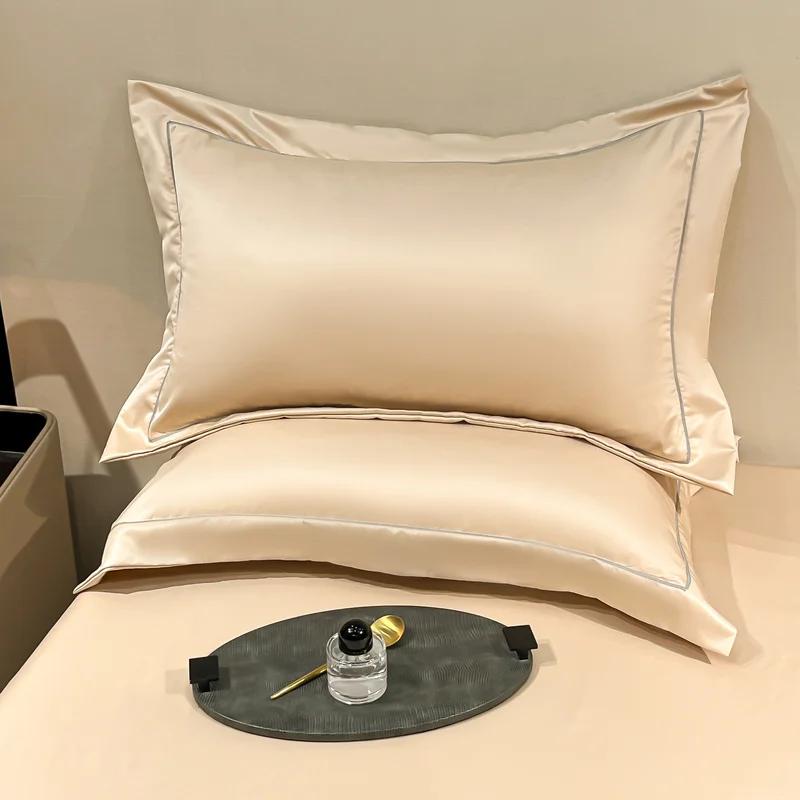 2PC/Collection Natural Mulberry Silk Pillowcase Solid Color Envelope Pillow Case Bedding Sleeping Pillow Cover 48X74 Pillow Case Cover