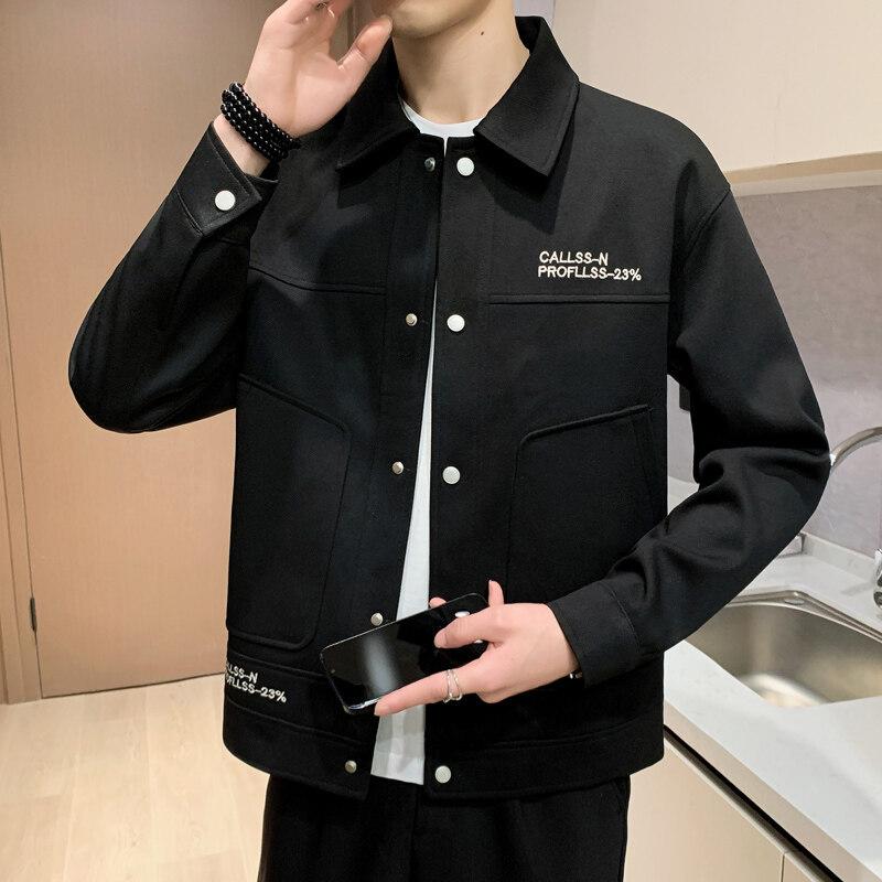 Neue Herrenjacke im koreanischen Stil, gutaussehendes Revers, trendige Herrenjacke, lockere Oberteile für Herren