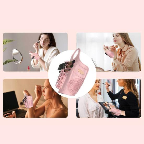 Makeup Mixing Palette Wristband Multifunctional Silicone Foundation Mixing Tray with Makeup Brush Holder Cosmetic Brush