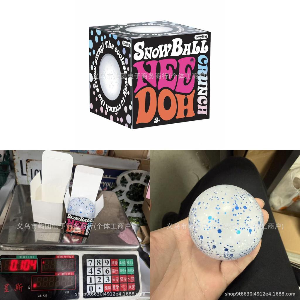 Needoh Schneeball Knusper Stressabbau Ball Mit Handgefertigtem Schnee Design Zur Entspannung Und Dekoration