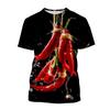 Chili Gemüse 3D Druck T-Shirt Streetwear Herren Damen Sommer Kurzarm T-Shirts Oversized Harajuku T-Shirts Tops Kinderbekleidung