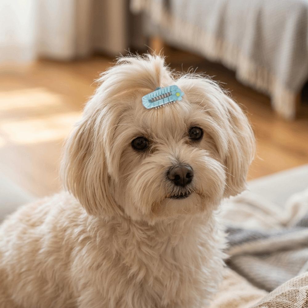 10Pcs Mixed Colors Dog Hair Clip Organza Bow Pet Head Flower Dog Grooming Clip Daily Wear
