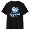 Streetwear T-Shirt Summer Vintage Retro Argentina Flag Heart Argentinian Pride Fashion T-Shirts Cotton Tee Shirt Short Sleeve