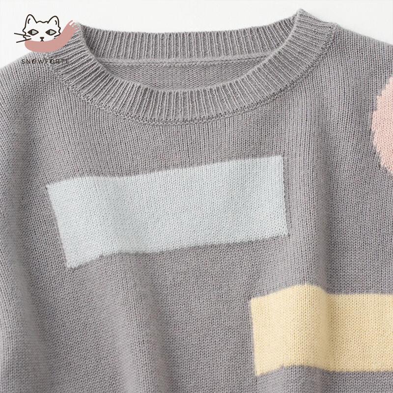 Women's Cashmere Blend Loose Knit Sweater S+064