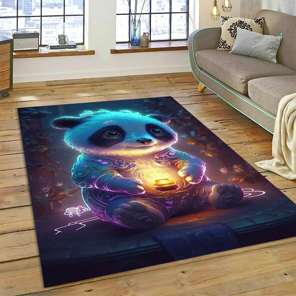 Cute Dream Panda Animal Cartoon Carpet Rug for Home Living Room Bedroom Sofa Doormat Decor,Kids Play Area Rug Non-slip Floor Mat