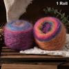 50G Gradient Color Rainbow Mohair Yarn Organic Cotton Blend Soft Texture Crochet Yarn 50g Weight Fine Hollow Hollow Yarn