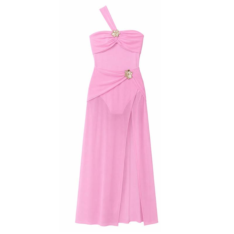 1011 European and American New Women's Swimsuit One-piece Swimsuit + Skirt Temperament Dress Two-piece Set