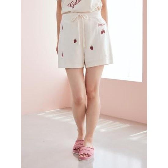 gelato pique Airy Moco Strawberry Jacquard Pullover Shorts Set PWNT264111 Ladies