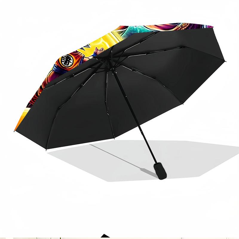 Dragon Ball Print Automatic Open Close Umbrella, Portable Foldable Umbrella, for Outdoor Commute Camping Trip, Ideal Birthday Gift