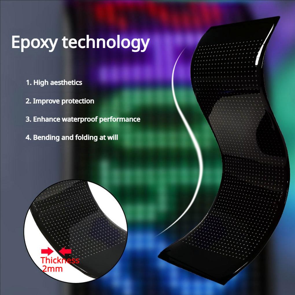 LED Display Screen RGB Messages Scrolling LED Matrix Pixel Panel Car Shop Sign Board Soft Flexible Display Panels App Control