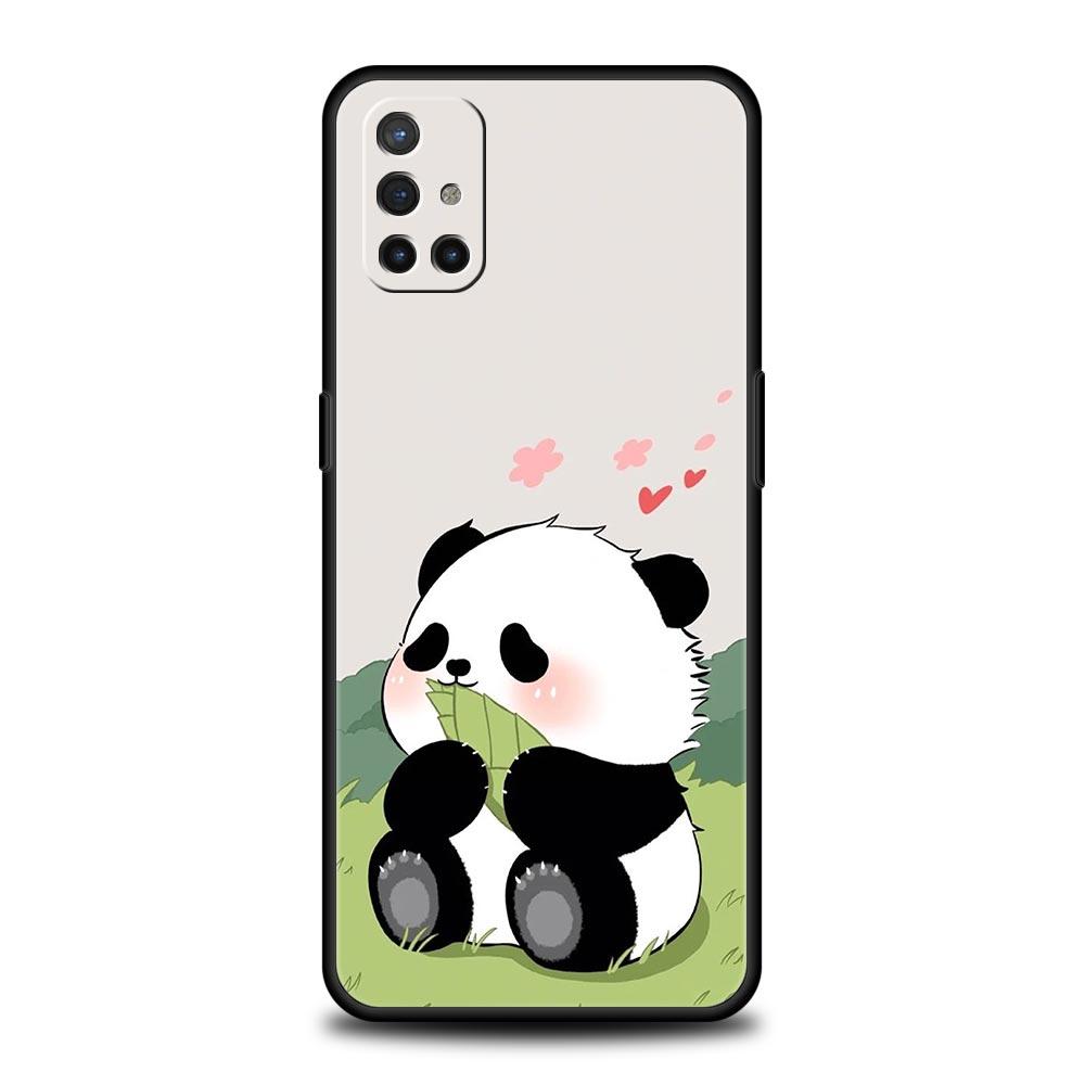 Phone Case For OnePlus 12 11 10 9 Pro 9T 12R 10R 9R 9RT 10T 8T 8 7 6T 7T Nord 2T CE 2 5G N10 Cover Cute Panda Climbing Bamboo