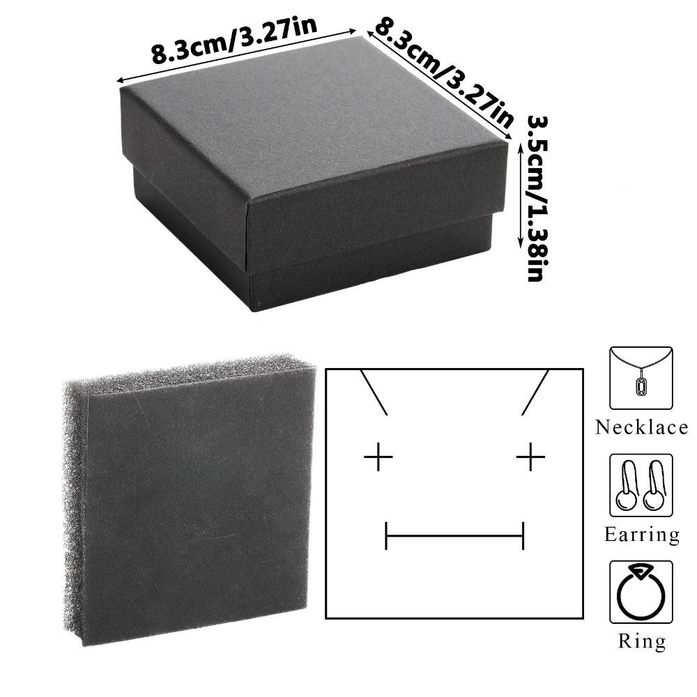 

10 шт. шкатулок для украшений, квадратная картонная подарочная коробка для украшений с пенопластовой вставкой, праздничная подарочная упаковка, подарочная коробка для ожерелья, кольца, серьги, украшения на день рождения, свадьбу 10pcs 8.3x8.3x3.5cm