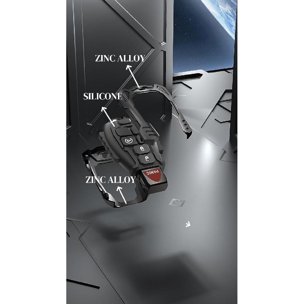 Heavy Duty Zinc Alloy Key Fob Cover, Accessories, Key Fob Case, Keychain Compatible With 2008 2009 2010 2011 2012 2013 2014 2015 2016 2017 2018 Dodge