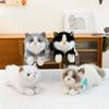 Simulation Ragdoll Cat Doll Will Make a Sound Cat Doll Pet Kitten Plush Toy Accompany Soothing Children Throw Pillow