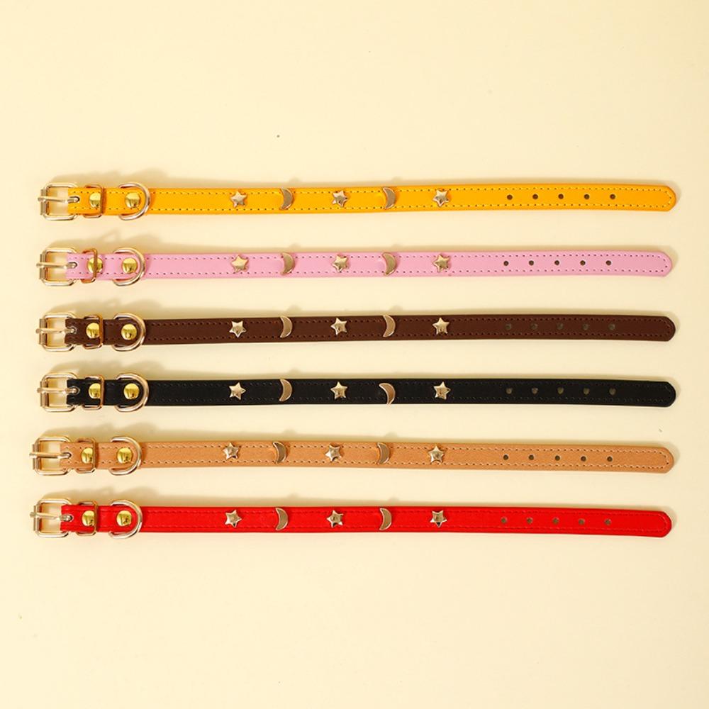 Pet collar Internet celebrity popular dog neck cover cat collar star moon model simple anti-bite metal buckle