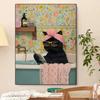 Whimsical Cat & Book Bathtub Canvas Wall Art for Any Room