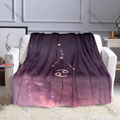 3D Cancer, Zodiac Theme Pattern Printed Blanket - Ultra Soft & Cozy Gift for Friends Present, Warm Throw for Bed, Couch & Travel