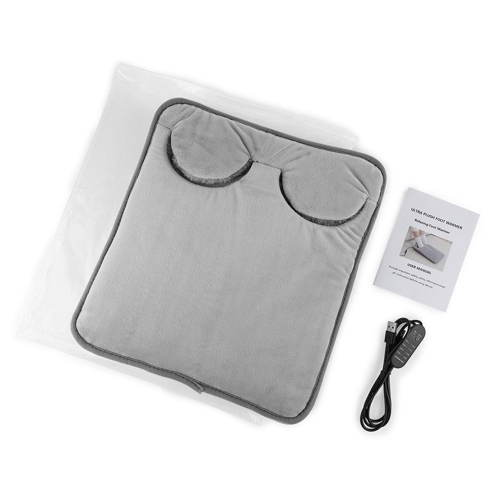 Multi-functional Electric Heating Pad: Foot, Hand, and Belly Warmer with 4-Level Temperature and Timing Control