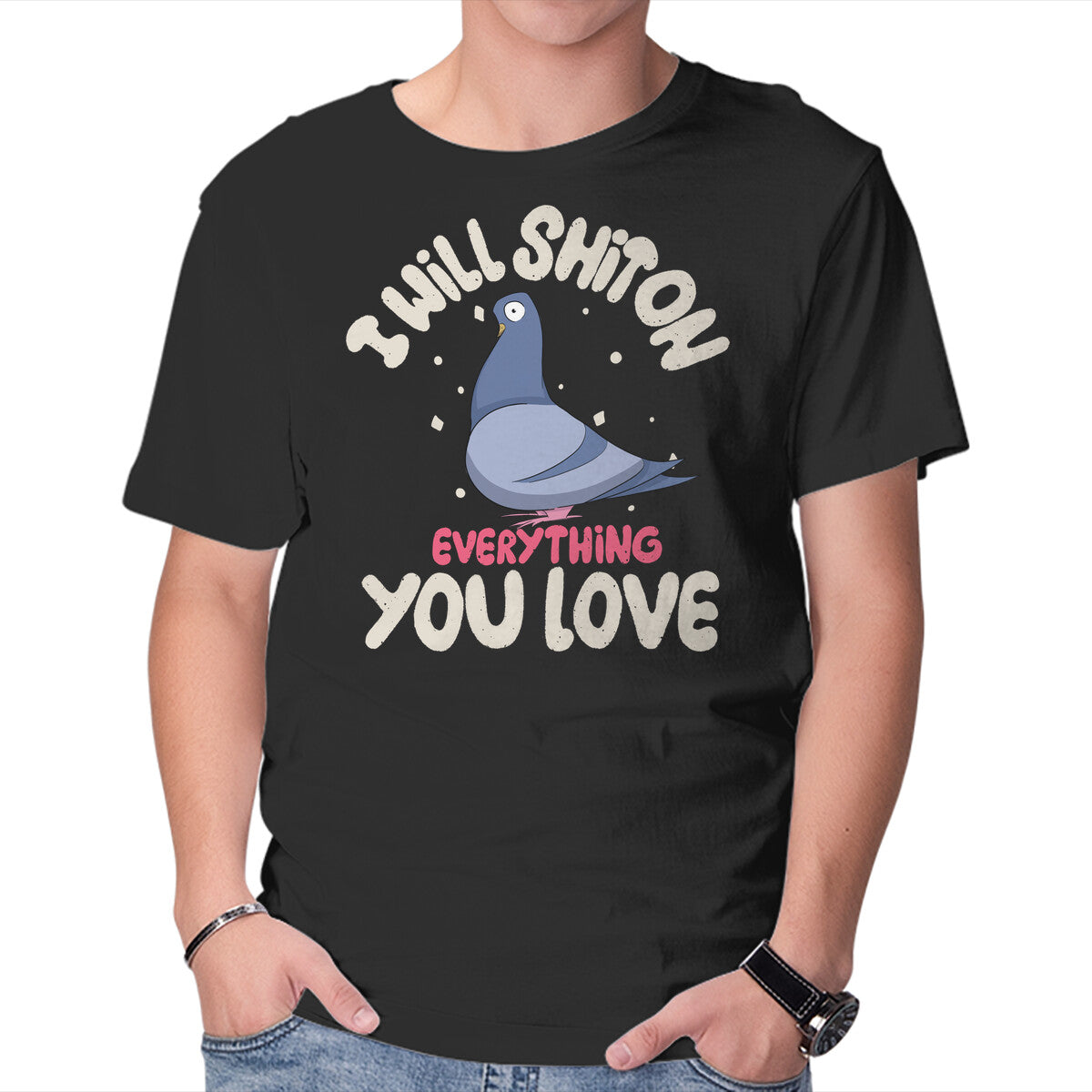 Unisex Crew Neck T-Shirt On Everything You Love Graphic Short Sleeve Casual Tee M