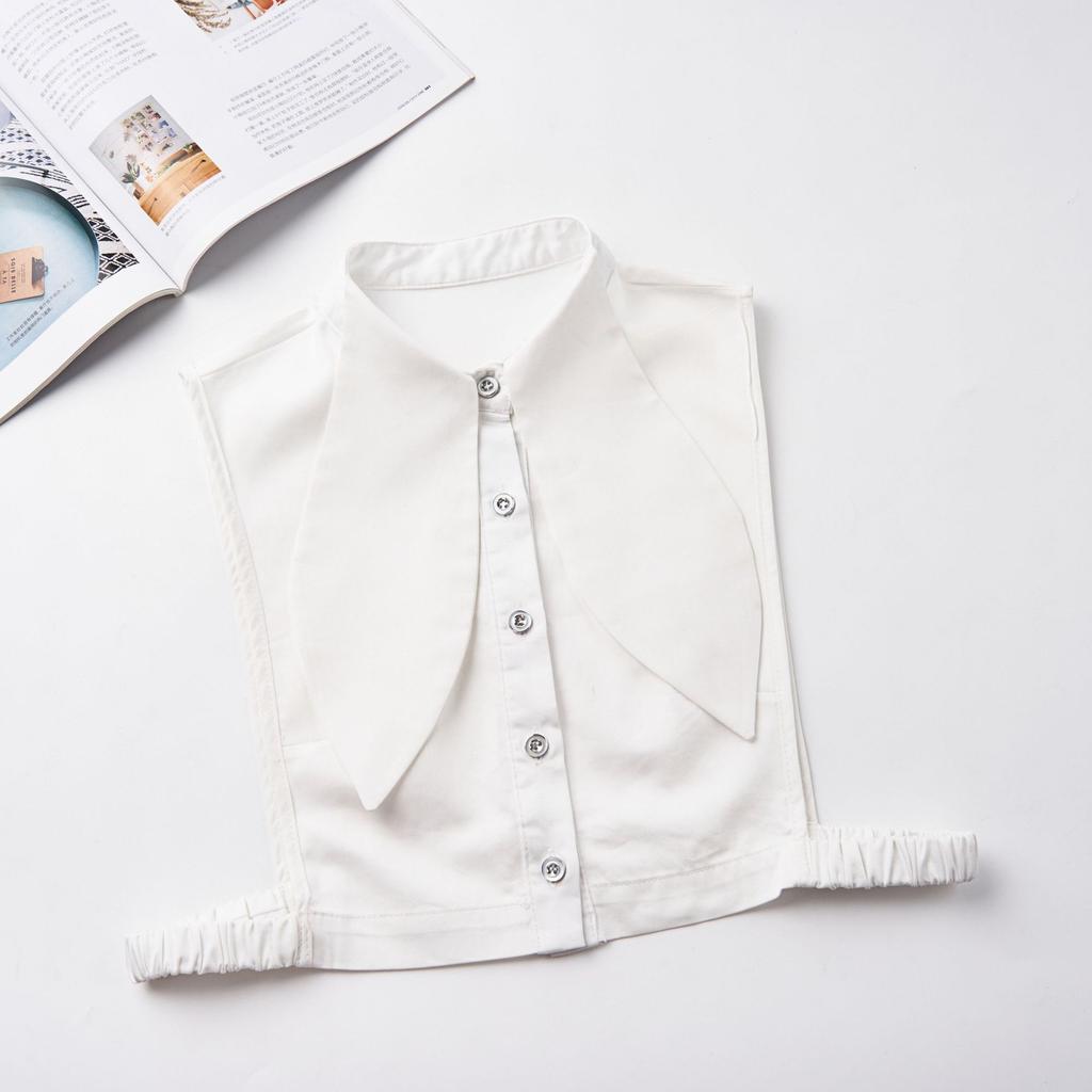 Perfect Match Novelty Front Ties For Womens Solid Color False Collar Casual Fake Collar Detachable Half Shirt Blouse Dickey Collar For Women