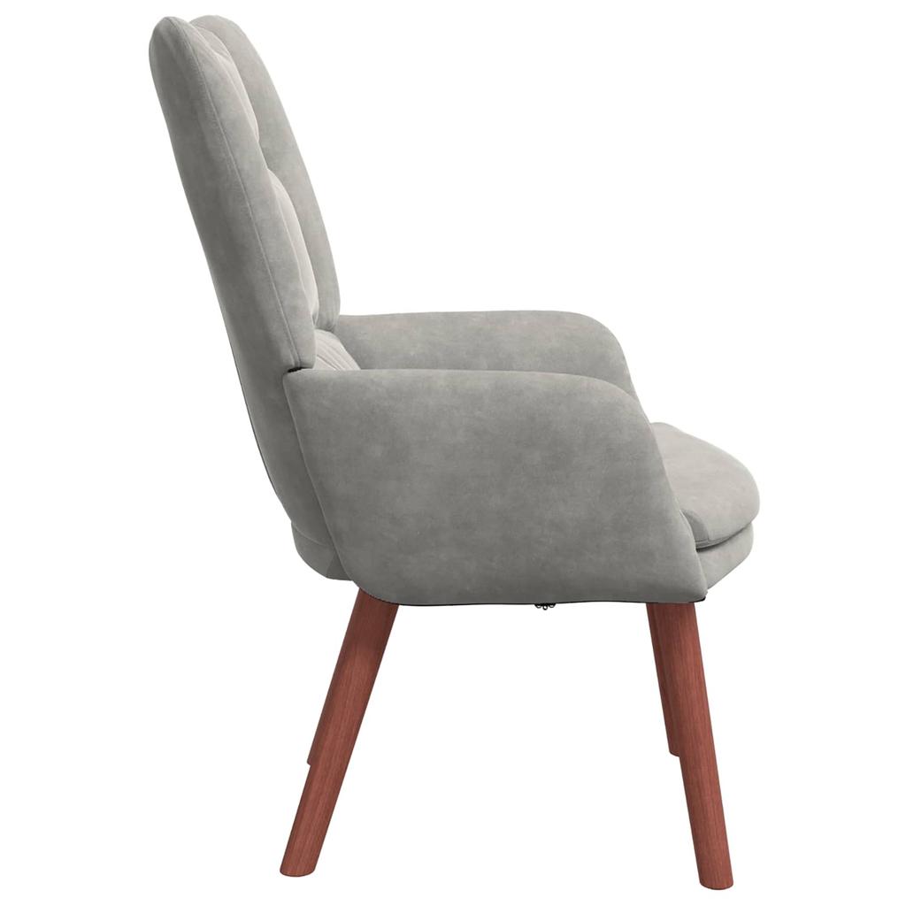 Armchair Light Grey 63 X 67 X 94 Cm Velvet