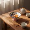 Blue and White Pedestal Bowl Decorative Porcelain Fruit Bowl Porcelain Tea Snack Plate Easy To Clean Pedestal Dessert Plate