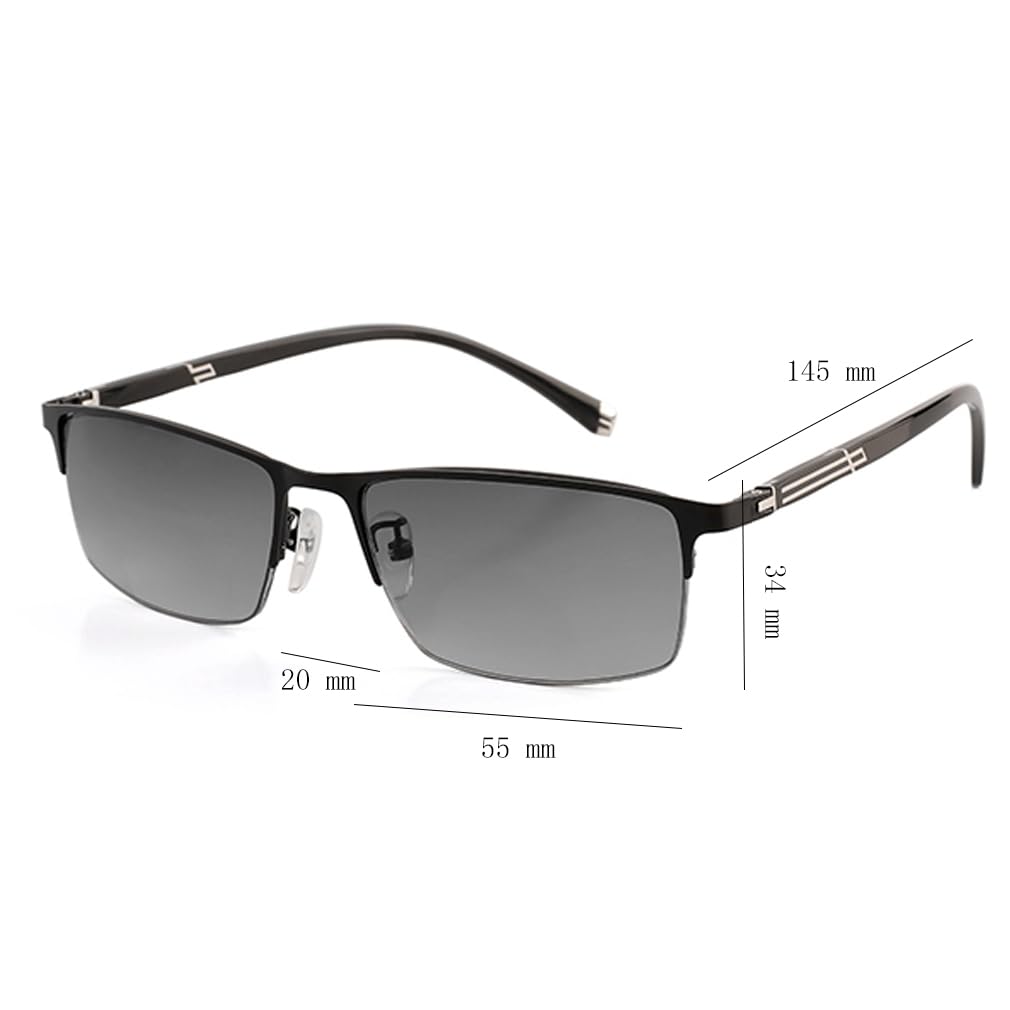 Reading [PLOPLO] Bifocal/Progressive Glasses/Sunglasses (Black, 1.5)
