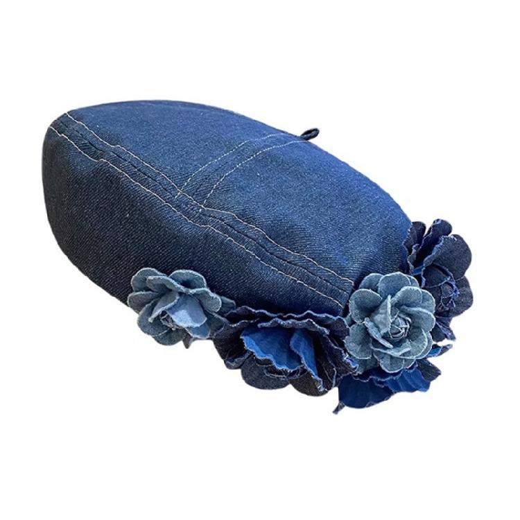 Novelty Stylish Cabbie Hat for Men Women Hat Denims Vintage Cabbie Caps Unisex Headwear Autumn Winter Hat for Daily Wear