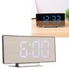 Mirror Digital Alarm Clock Temperature Display LED Curved Mirror Digital Electronic Clock for Home Bedroom Decor