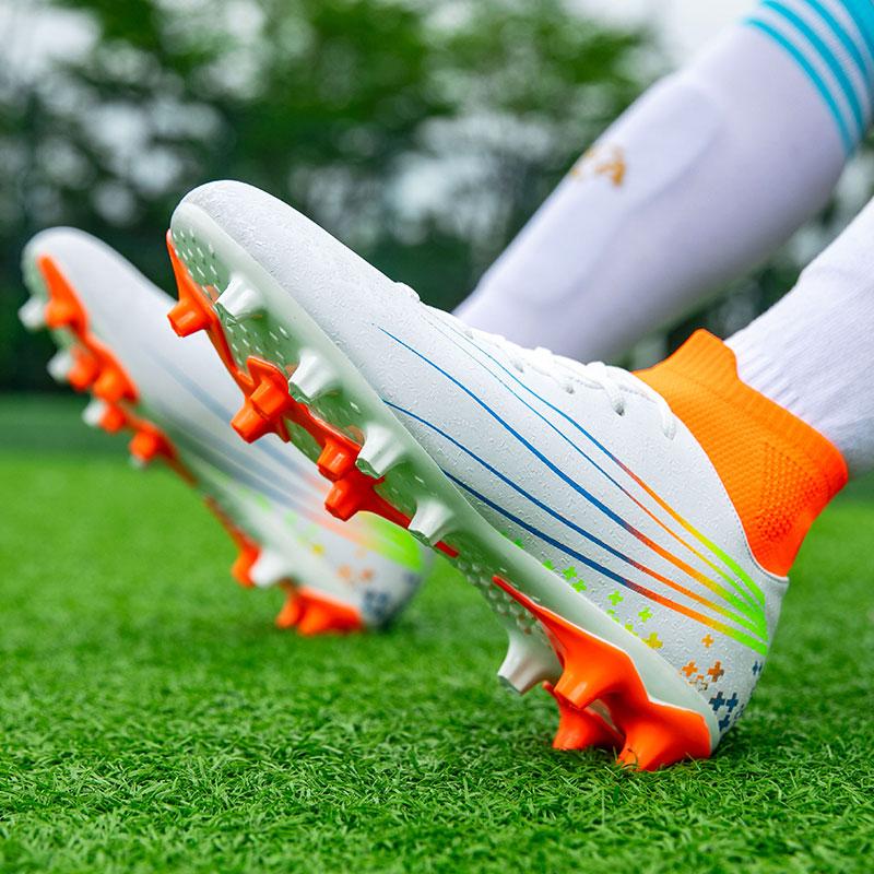35-47 Men's High-top Socks Large Sizes of Long Nails Football Shoes Non-slip Wear-resistant TPR Artificial Corthiri Outdoor Children's Football Shoes