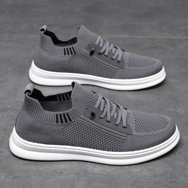 Men's Mesh Shoes Spring Breathable Casual One-pedal Soft-soled Flat-soled Running Shoes