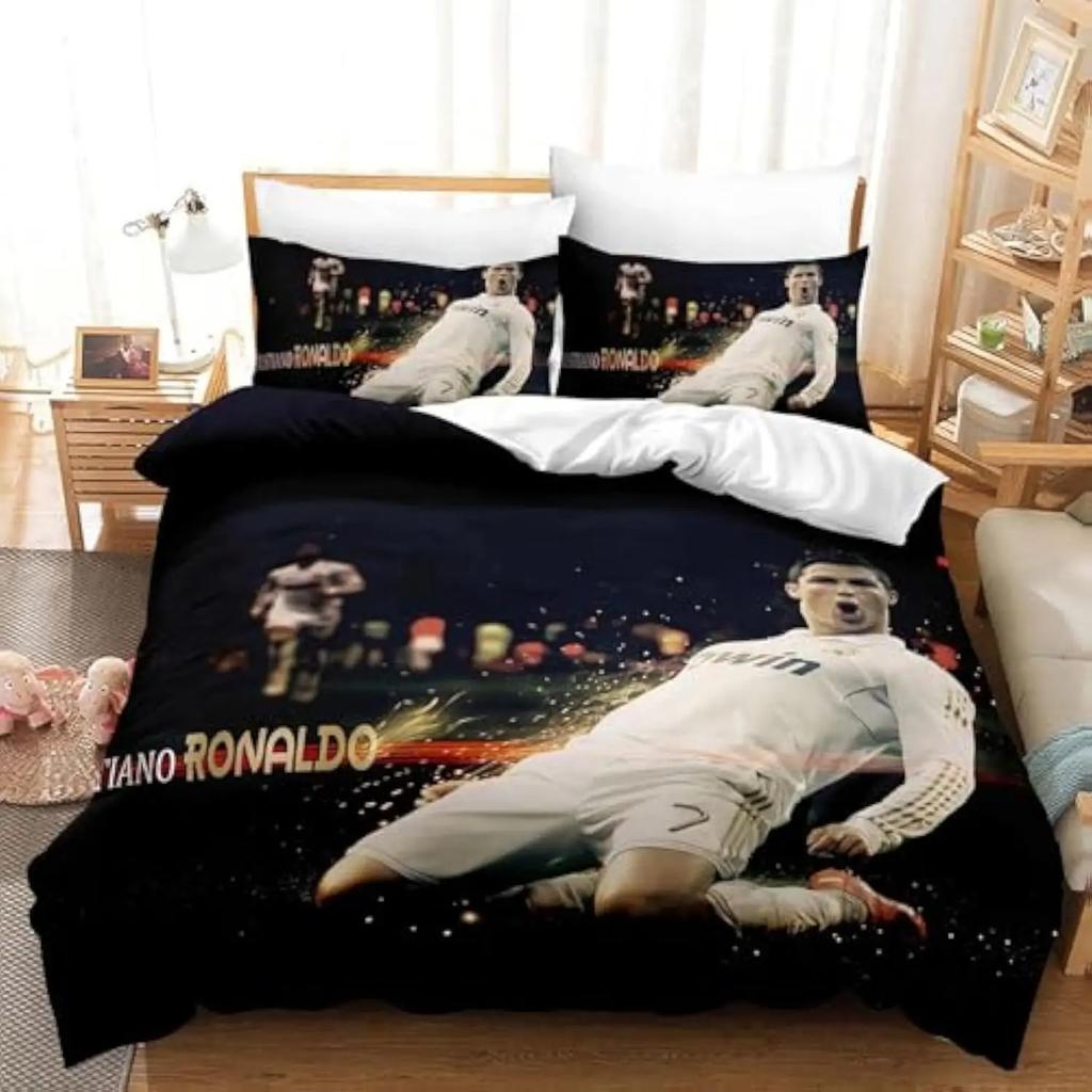 CR7 Kids Soccer Duvet Cover Set Football Stars 2/3pcs Bedding Set for Bedroom Decor Teens Children Best Gifts