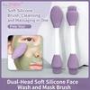 Double-Headed Silicone Mask Brush Face Wash Mud Mask Scraper Beauty Tool Facial Massage Brush